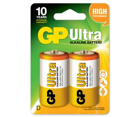 Bateria Ultra+ Alkaline LR20 D 1.5V 2SZ GP BATTERY