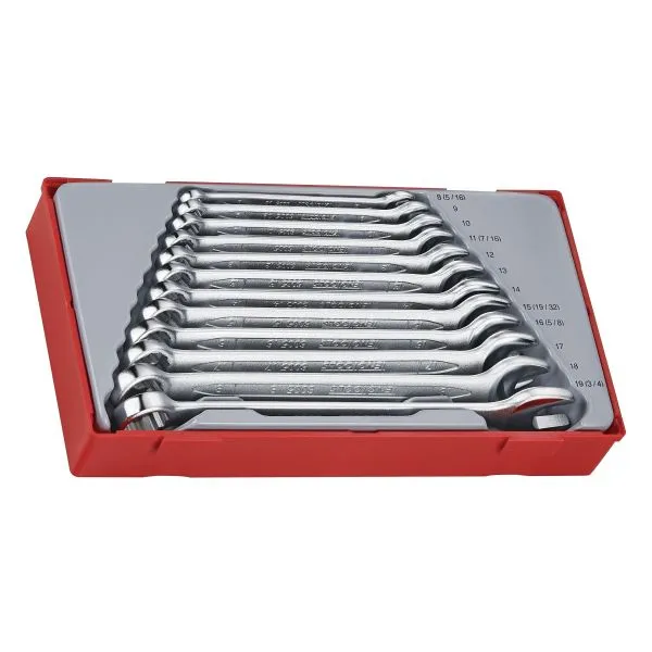 Zestaw Kluczy Płasko-Oczkowych 8-19MM, 12 szt. TENG TOOLS