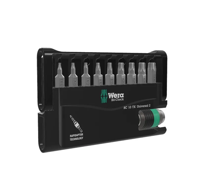 Zestaw Bit-Check 10 TX Universal,uchwyt Rapidator, 10 Cz. WERA