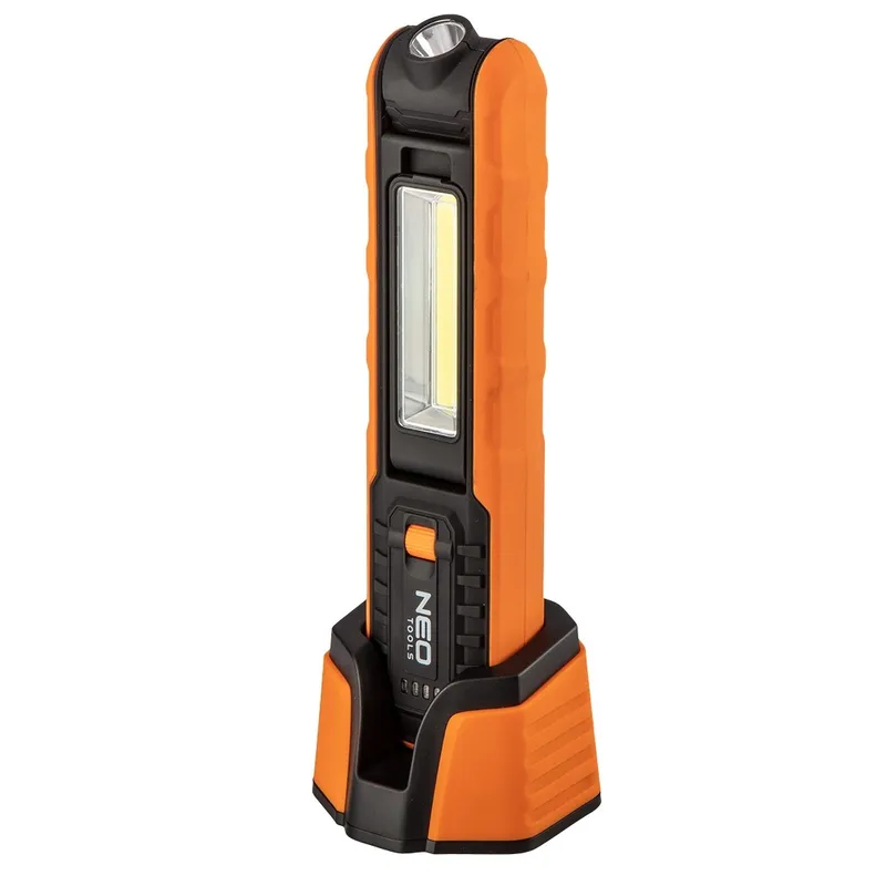 Lampa Warsztatowa Akumulatorowa 500 Lm Cob + Latarka + Baza NEO