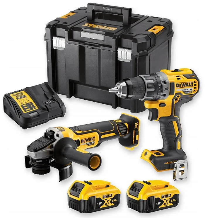 Zestaw Combo 18V DCD791 + DCG405 2*5.0AH Tstak DEWALT