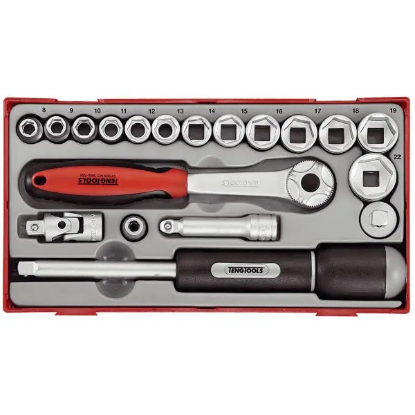 Zestaw Kluczy Nasadowych Z Chwytem 3/8'', 19el. TENG TOOLS