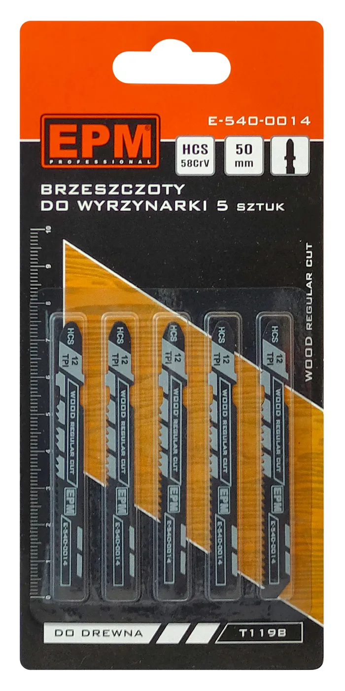 Brzeszczot Do Wyrzynarki 51mm 13TPI Drewno T119B 5 Sztuk EPM