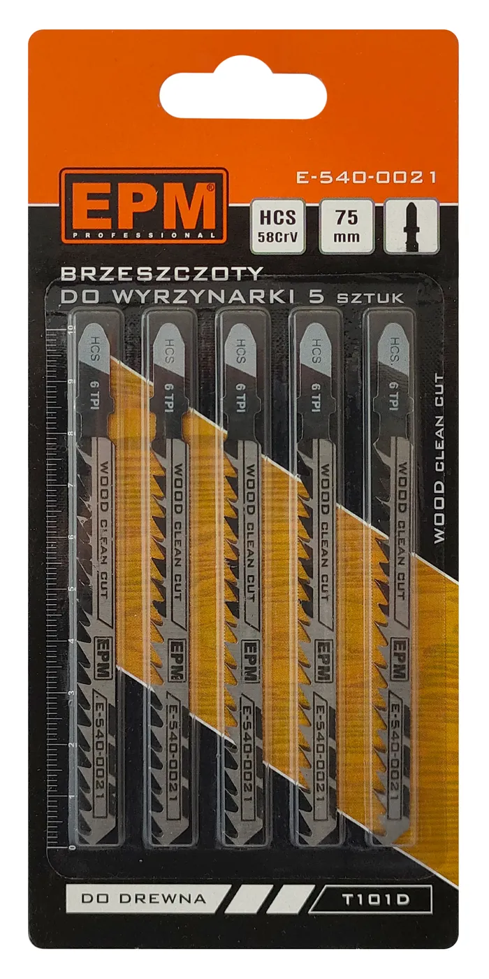 Brzeszczot Do Wyrzynarki 100mm 6TPI Drewno T101D 5 Sztuk EPM