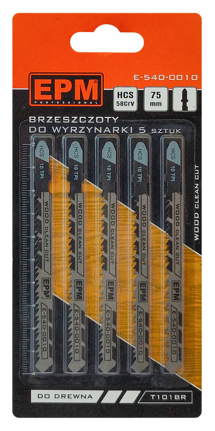 Brzeszczot Do Wyrzynarki 74mm 10TPI Drewno T101BR 5 Sztuk EPM