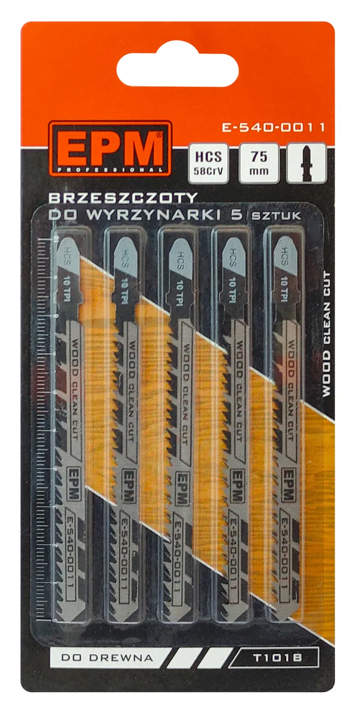 Brzeszczot Do Wyrzynarki 74mm 10TPI Drewno T101B 5 Sztuk EPM