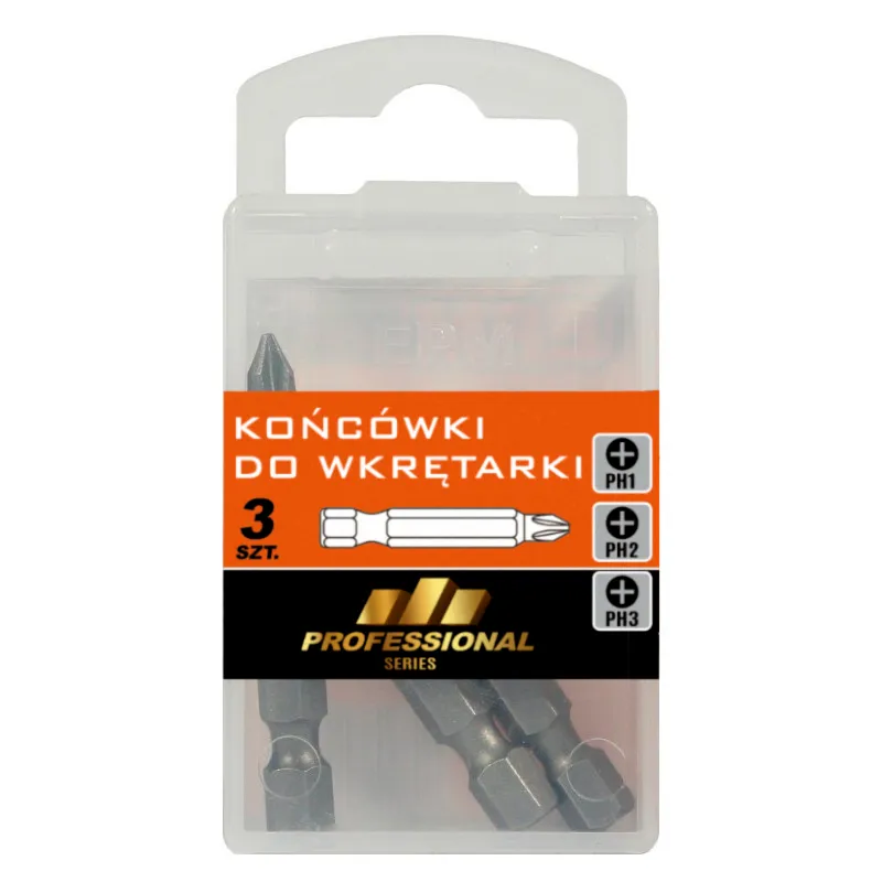 Grot, Bit, Końcówka Do Wkrętarki 50mm 3 szt. PH1,PH2,PH3 EPM