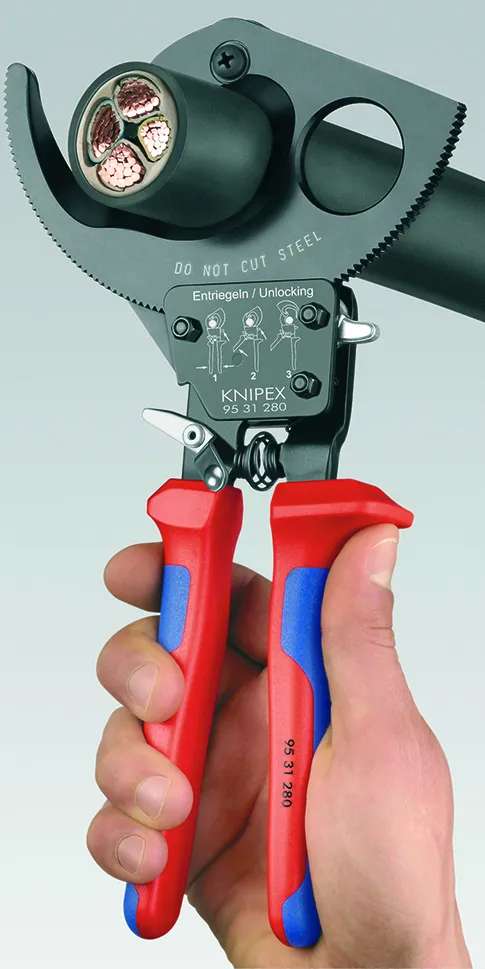 Nożyce Do Kabli 280mm, Mechanizm Zapadkowy KNIPEX