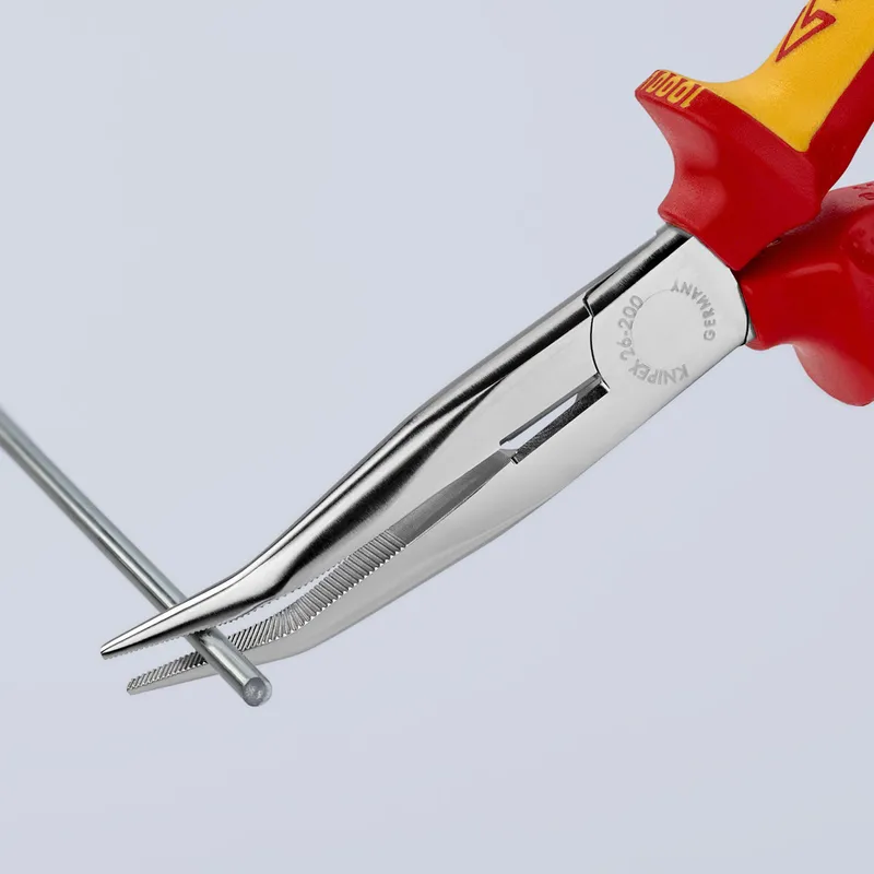 Szczypce Izolowane Wydłużone Wygięte Tnące Półokrągłe 200mm KNIPEX