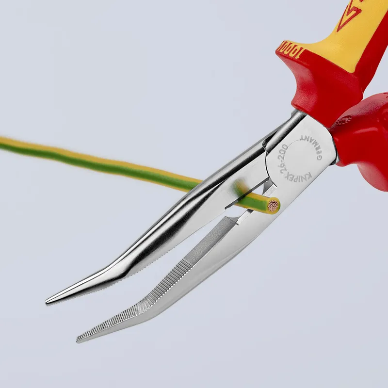Szczypce Izolowane Wydłużone Wygięte Tnące Półokrągłe 200mm KNIPEX