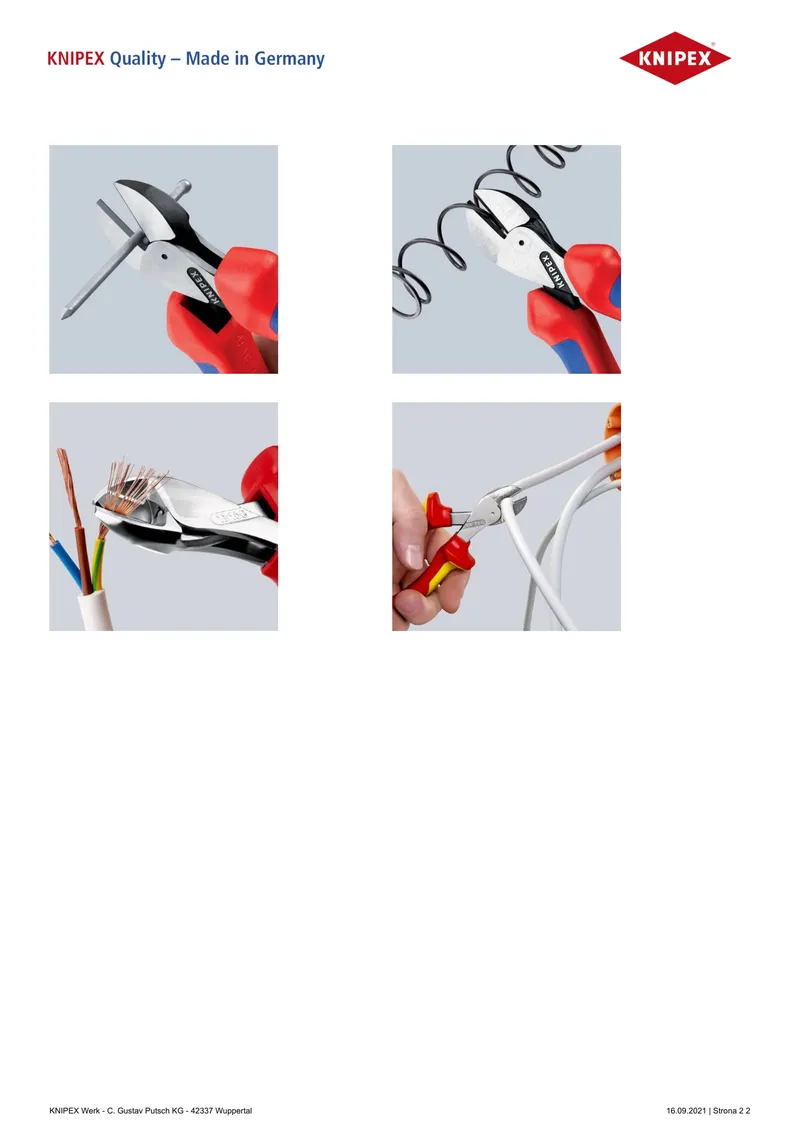 Szczypce Tnące Boczne X-Cut 160MM,WYSOKIE Przełożenie Dźwign KNIPEX