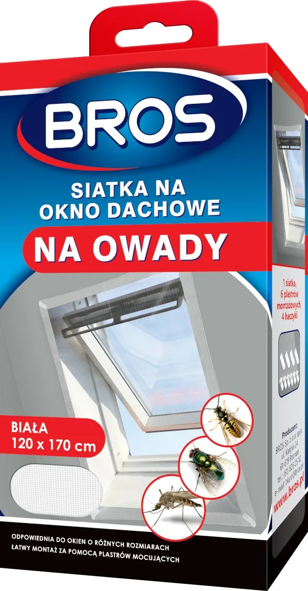 Siatka Na Okno Dachowe 120*170 BROS - Biała