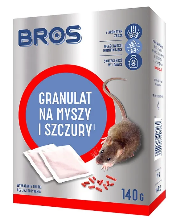 Granulat Na Myszy I Szczury 140g BROS