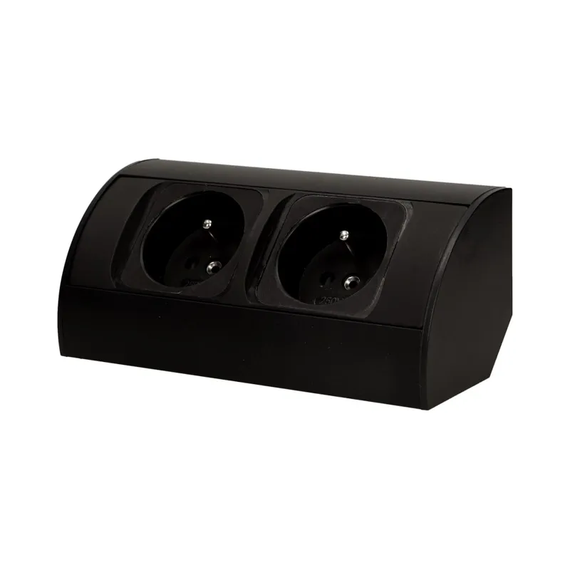 Gniazdo Meblowe 2X2P+Z ORNO - Czarne