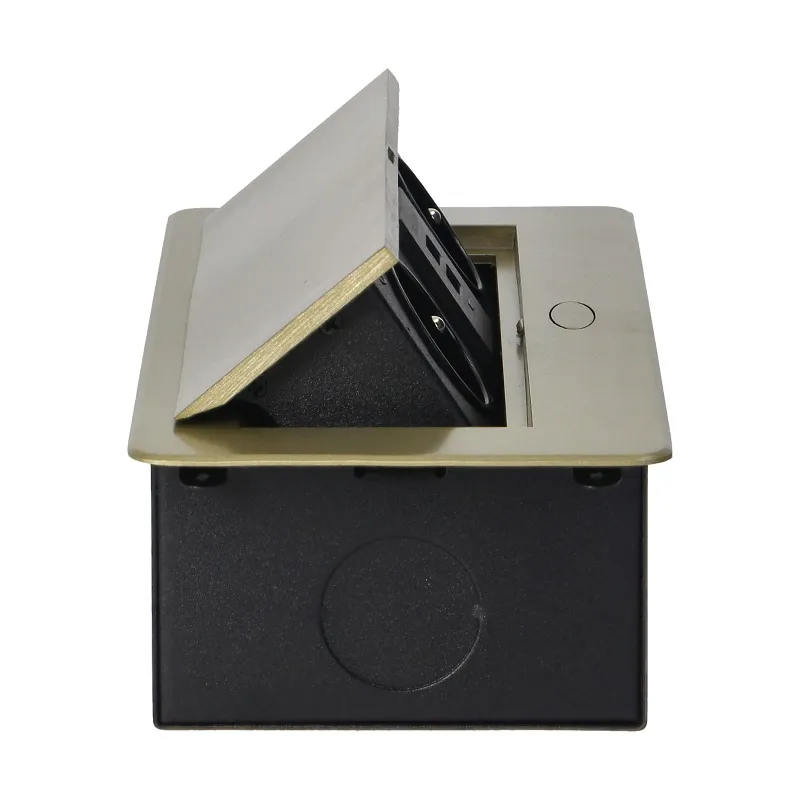 Gniazdo Wpuszczane W Blat 2X2P+Z, 2XUSB Płaski Rant Mosiądz ORNO