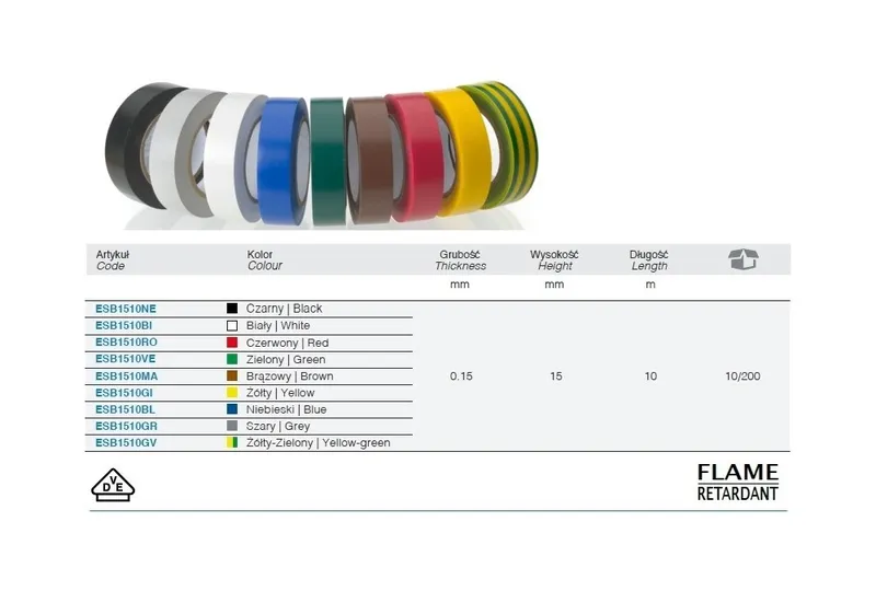 Taśma Elektroizolacyjna 10M*15MM BM GROUP - Czerwona