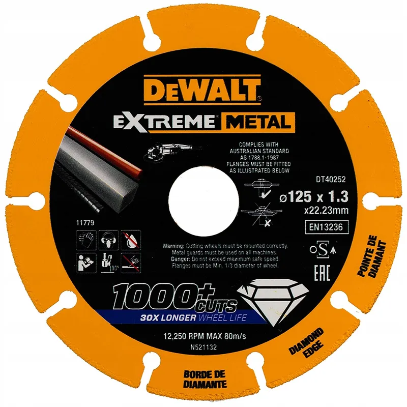 Tarcza Diamentowa Extreme Metal 125*22.23*1.3MM DEWALT