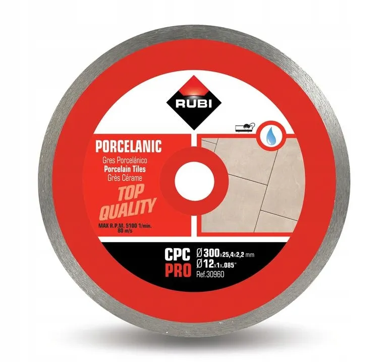 Tarcza Diamentowa Do Gresu Porcelanowego, Obrzeże Ciągłe Cpc RUBI