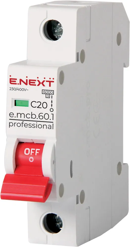 Wyłącznik Nadprądowy MCB.PRO60 1P C20A 6KA ENEXT