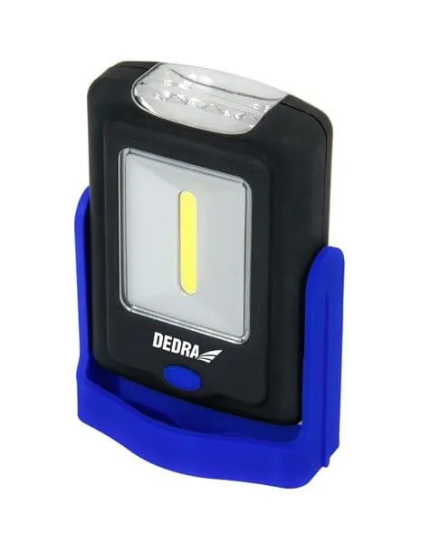 Latarka 1W Cob LED+3LED Prostokątna Z Podstawą, Baterią DEDRA