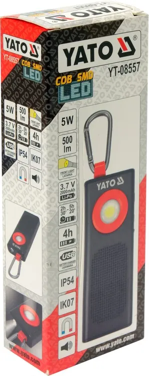 Latarka Robocza 500LM, Li-Po 3,7V 2000mAh, 3w1 YATO