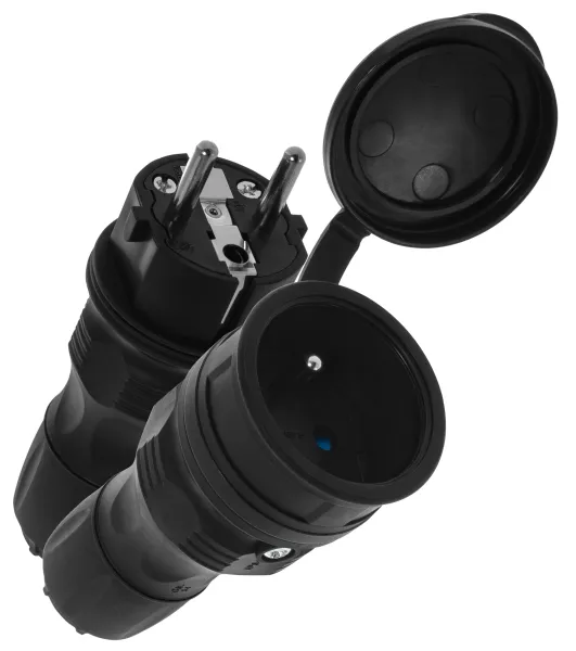 Zestaw Wtyczka + Gniazdo Extrem IP54 KEL - Czarny
