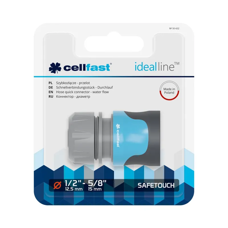 Szybkozłącze Przelot 1/2' - 5/8' Safetouch CELL-FAST