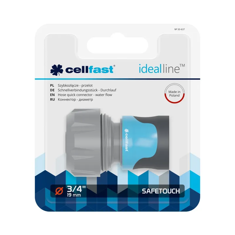 Szybkozłącze Przelot 3/4'' Safetouch CELL-FAST