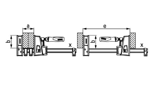 Ścisk Stolarski Połnowymiarowy Regulowany 300*95MM. BESSEY