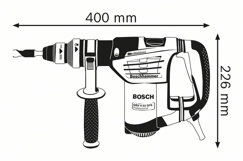 Młot Udarowy Obrotowy Sds+ Gbh 4-32 Dfr 900W Set+uchwyt BOSCH