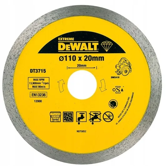 Tarcza Diamentowa Do Cięcia Płytek 110*20MM Hard Tile DEWALT