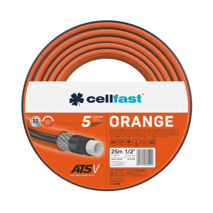 Wąż Ogrodowy Orange 1/2 25mb CELL-FAST