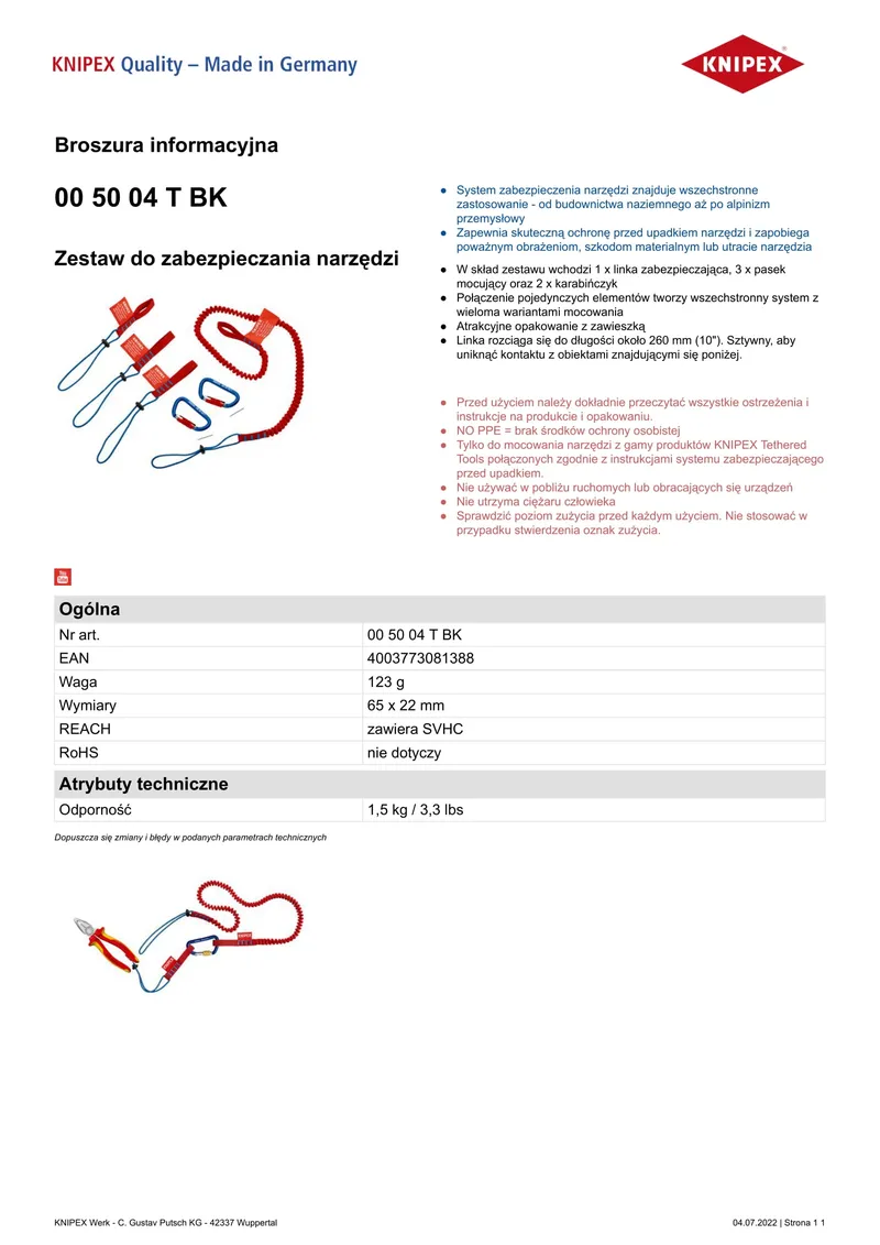 Zestaw Do Zabezpieczania Narzędzi KNIPEX