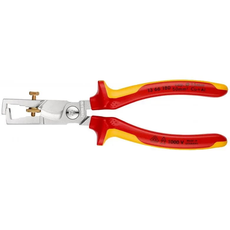 Szczypce Do Zdejmowania Izolacji Z Nożycami Do Kabli 180mm KNIPEX