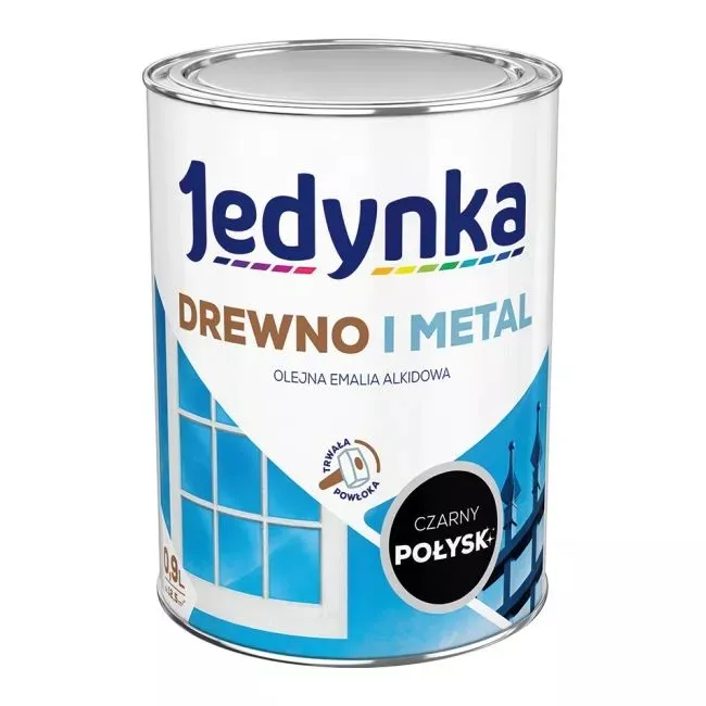 Emalia Alkidowa Do Drewna I Metalu 0,9l JEDYNKA - Czarna