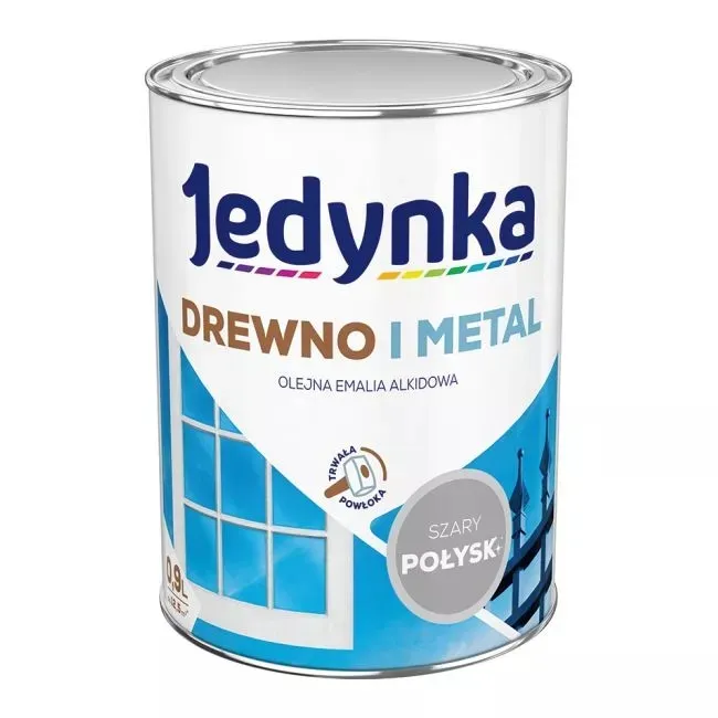 Emalia Alkidowa Do Drewna I Metalu Jasna 0,9l JEDYNKA - Szara