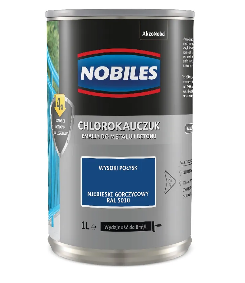 Emalia Chlorokauczukowa Sygnałowa 0.9l NOBILES - Niebieska