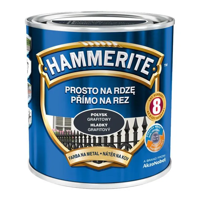 Emalia HAMMERITE Połysk 0,7l - Grafitowy