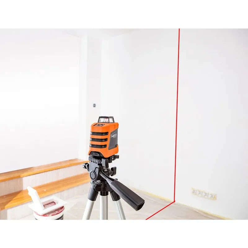 Laser Płaszczyznowy 15m 360 W Poziomie Statyw 1.5m NEO - Czerwony