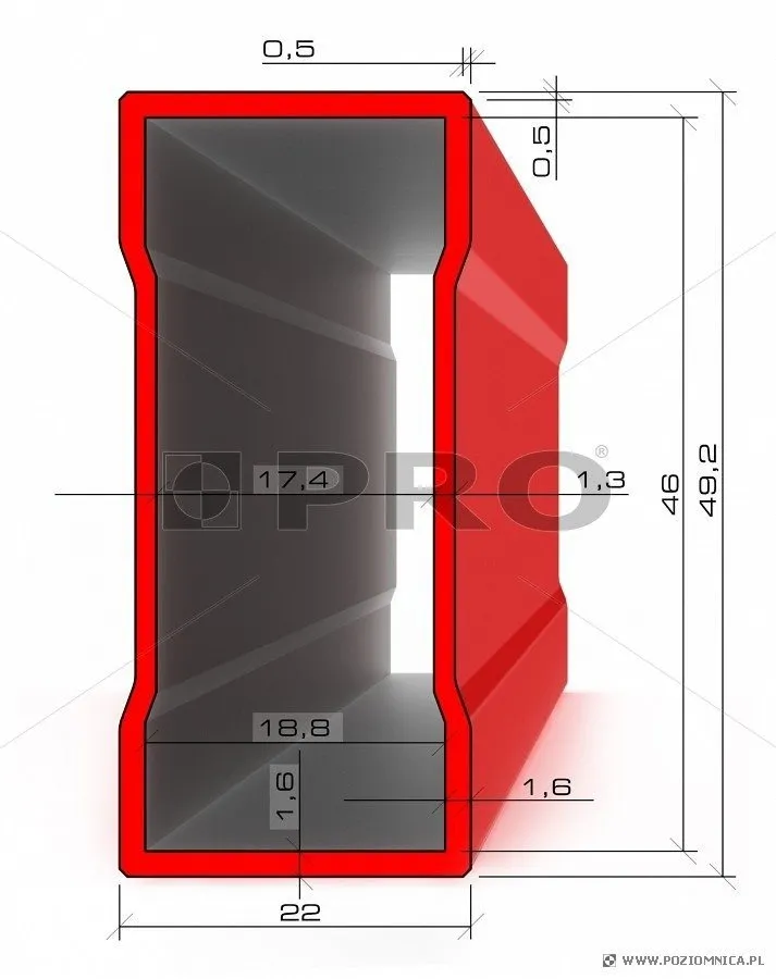 Poziomica Malowana Wskaźnik Poziomu I Pionu 30cm PRO