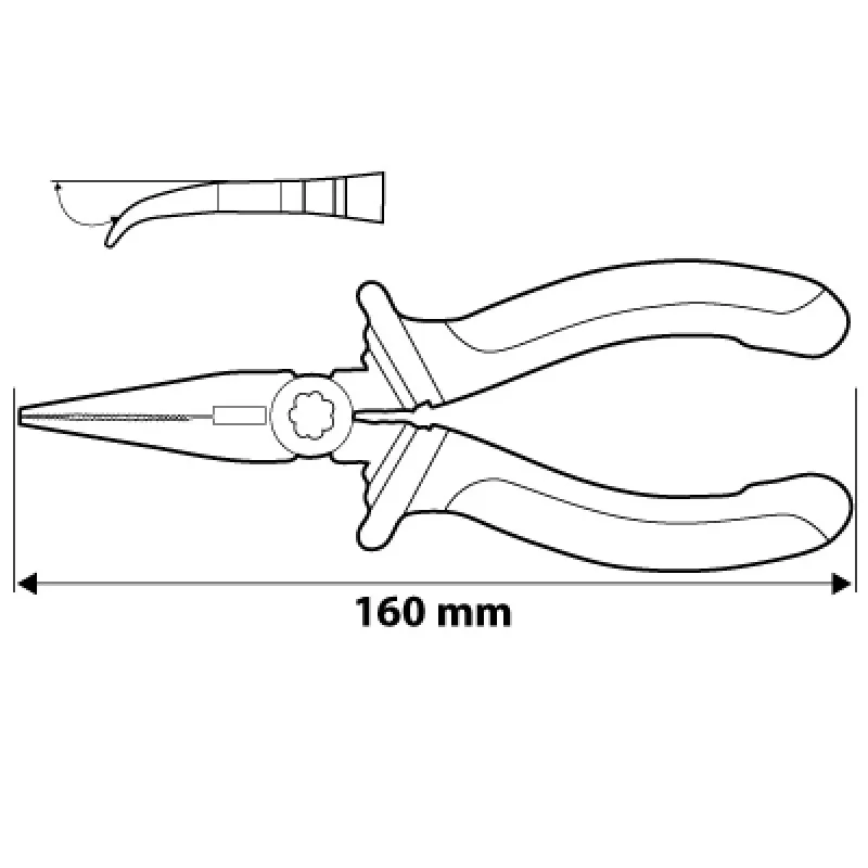 Szczypce Wydłużone Wygięte 160mm NEO
