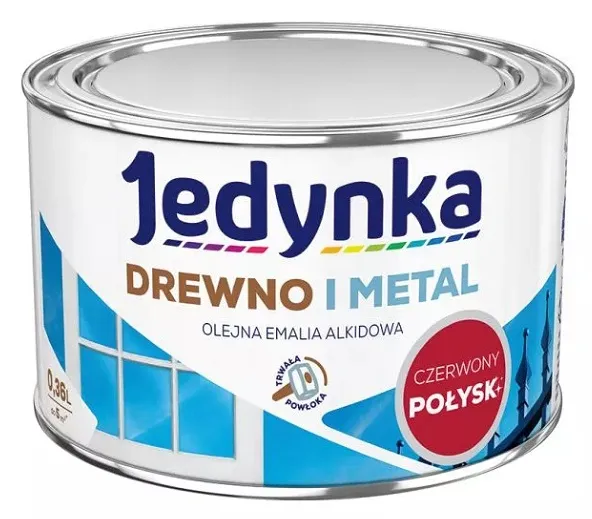 Emalia Alkidowa Do Drewna I Metalu 0,36l JEDYNKA - Czerwony