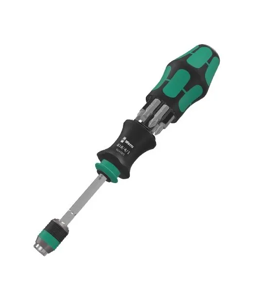 Rękojeść Z Uchwytem Do Grotów 1/4' Z Magnesem + 6 Grotów WERA