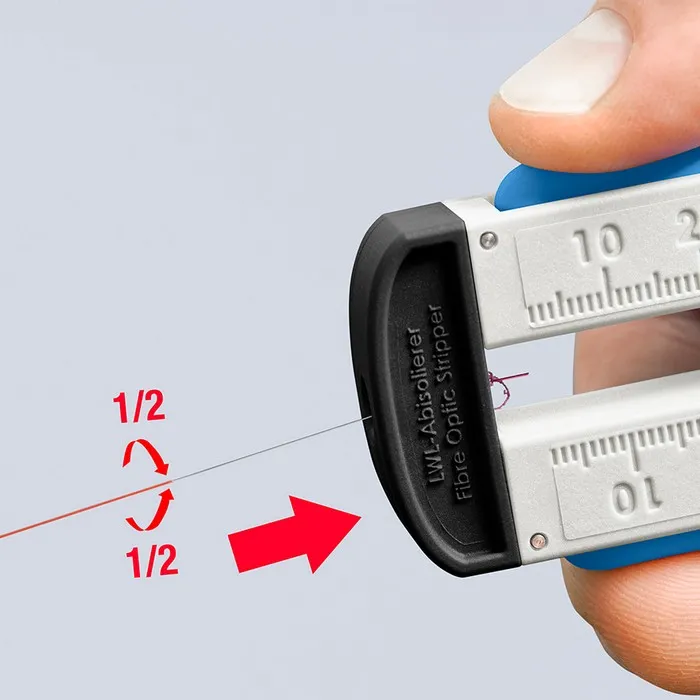 Przyrząd Do Ściągania Izolacji Z Kabli Światłowodowych 190mm KNIPEX
