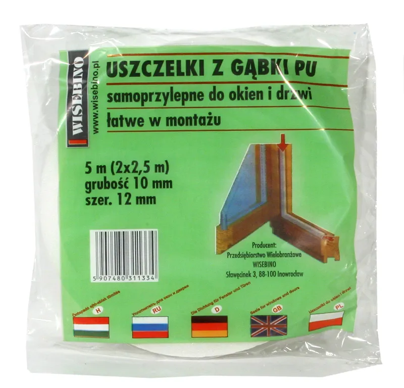 Uszczelka Gąbka 10*10MM 5m STOMIL
