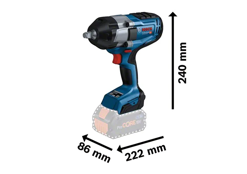 Klucz Udarowy Akumulatorowy 1/2' Gds 18V-1000 2*5.0AH BOSCH
