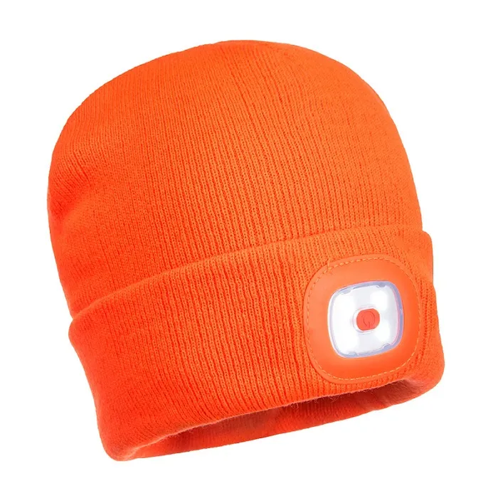 Czapka B029 Z Lampką LED/USB PORTWEST - Pomarańczowa