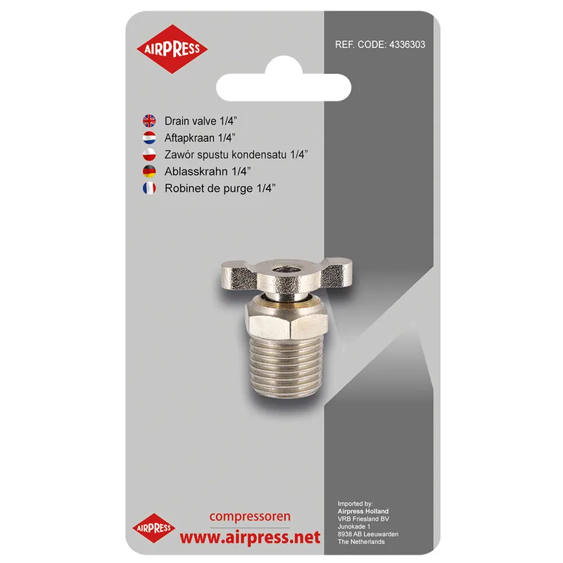 Zawór Spustu Kondensatu 1/4' Blister (Spr. 24l) AIRPRESS