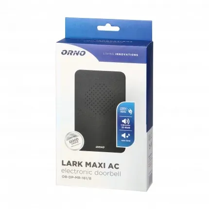 Dzwonek Przewodowy Elektroniczny ORNO Lark Maxi AC - Czarny