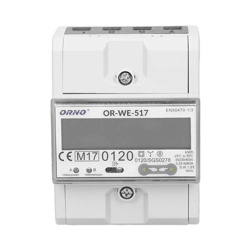 3-FAZOWY Licznik Energii Elektrycznej 80A RS485 Mid ORNO